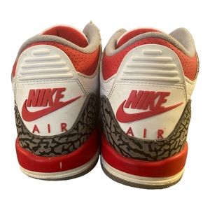 Jordan 3 Retro Fire Red Cement Trim Youth 6.5 Great Condition
